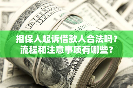 济南担保人起诉借款人合法吗？流程和注意事项有哪些？